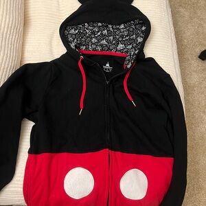 Disney Black and Red Zip-Up Sweater with Ear Details